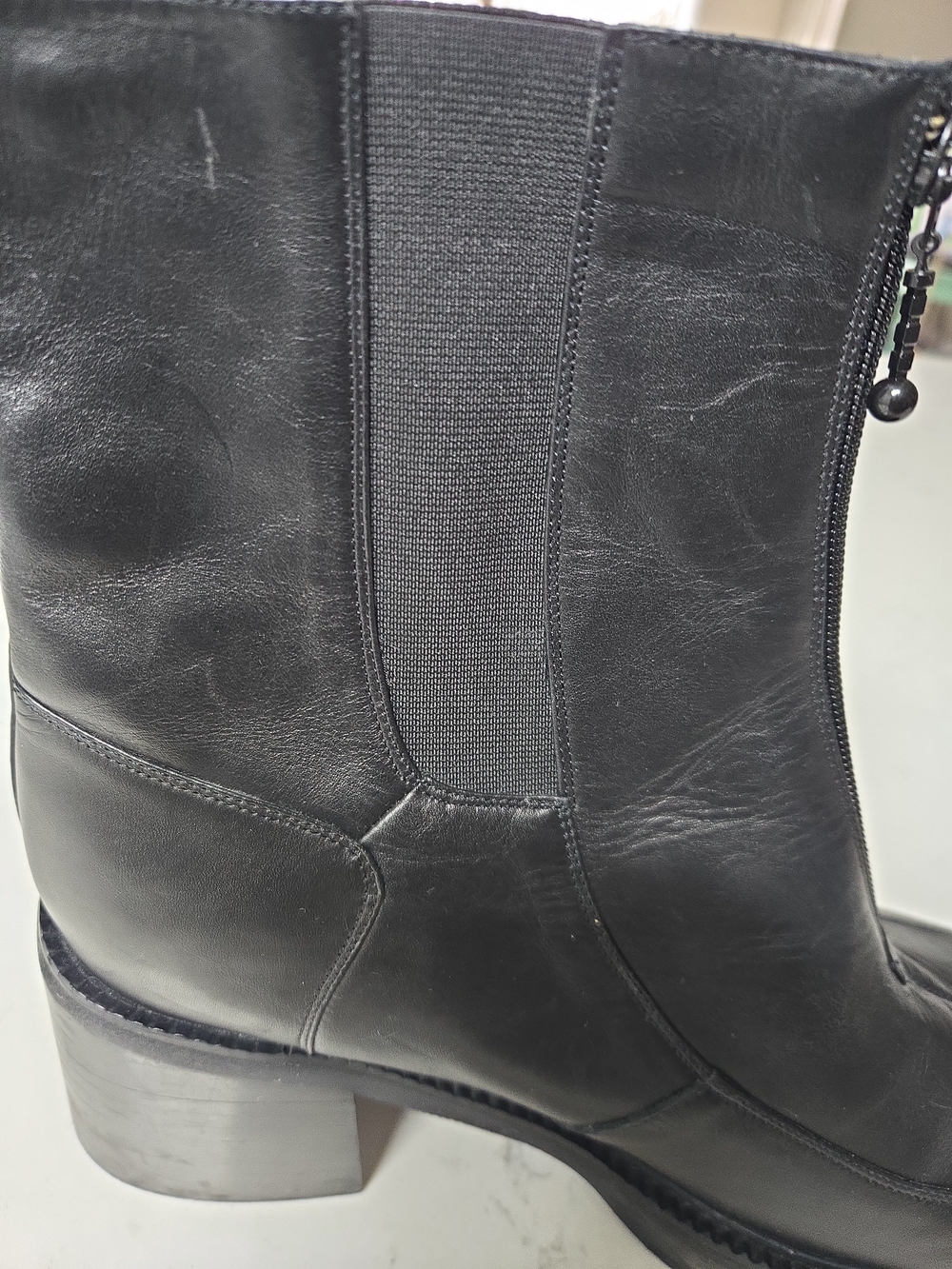 Peerage Women's Black Leather Platform Boot Size 12 WW - Picture 5 of 16